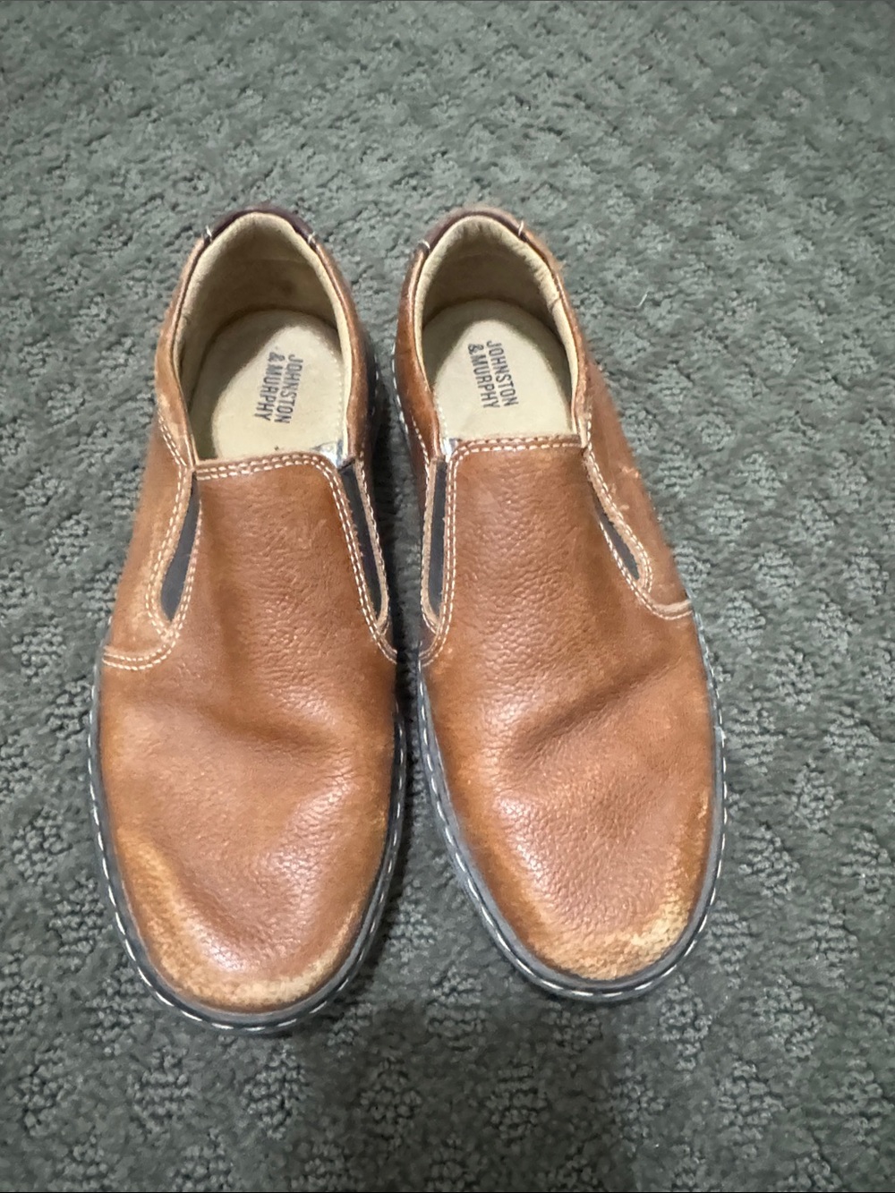 Johnston & Murphy Tan Leather Slip-On Loafers